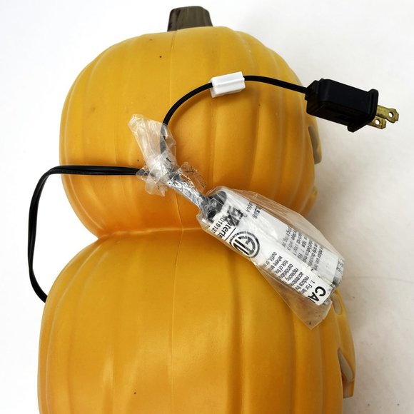 Vtg Gemmy Blow Mold Halloween 3 Stack Tier Orange Pumpkins Jack-O-Lanterns-Light - Picture 4 of 6